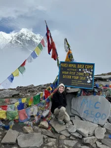 First Camp treks client Atia on Mardi Himal Base Camp clicked during trek to Mardi Himal.